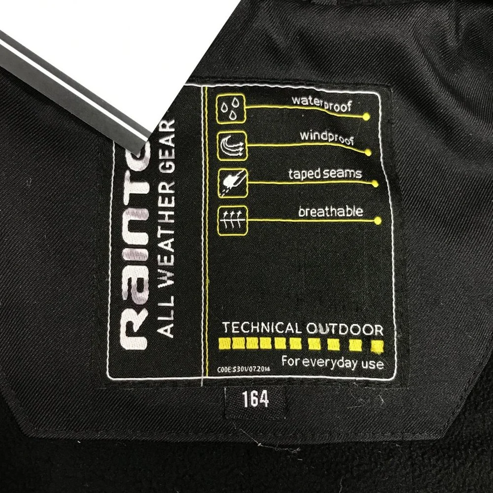Raintex Black Windbreaker Jacket Chest 38" Full Zip Hooded Windproof Taped Seams - Picture 6 of 6